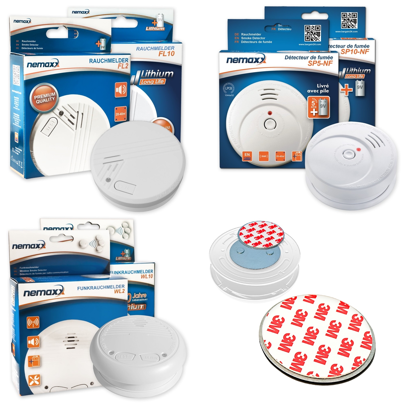 1-100x Rauchmelder 10 Jahre Batterie VdS DIN EN14604 Feuermelder Rauchwarnmelder