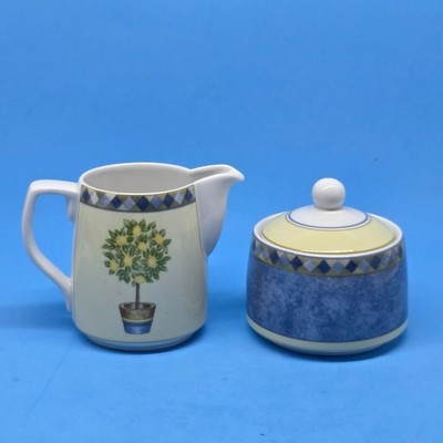 Royal Doulton Carmina Creamer & Sugar Bowl with Lid Fine China