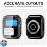 2 Pack Case with Tempered Glass Screen Protector for Apple Watch Series 9/8/7 45mm,JZK Slim Guard Bumper Full Hard PC Protective Cover HD Thin Cover for iWatch 9/8/7 45mm Accessories,Black+Blue