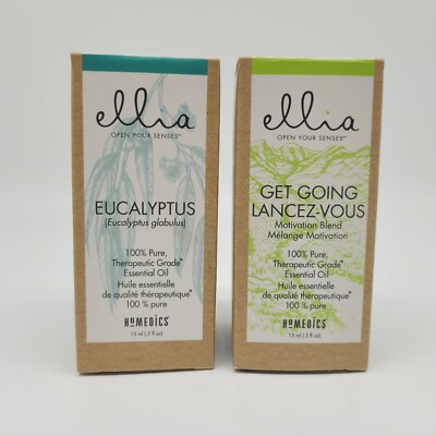 Ellia HoMedics Therapeutic Grade Essential Oil 2 Pk Motivation Blend Eucalyptus