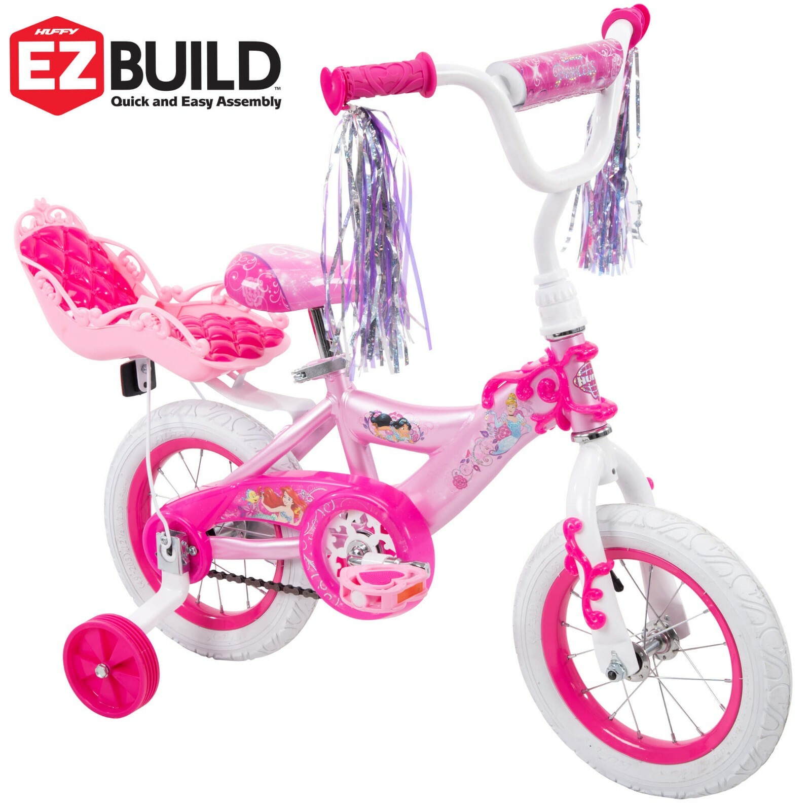Disney Princess 12" Girls' EZ Build Bike with Doll Carrier, by Huffy