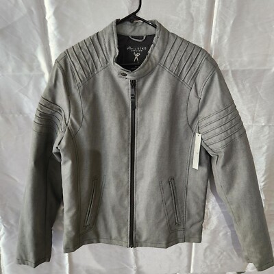 Marc Ecko Cut & Sew Jacket - Dark Silver  -  Imitation Leather - Size:  S/C