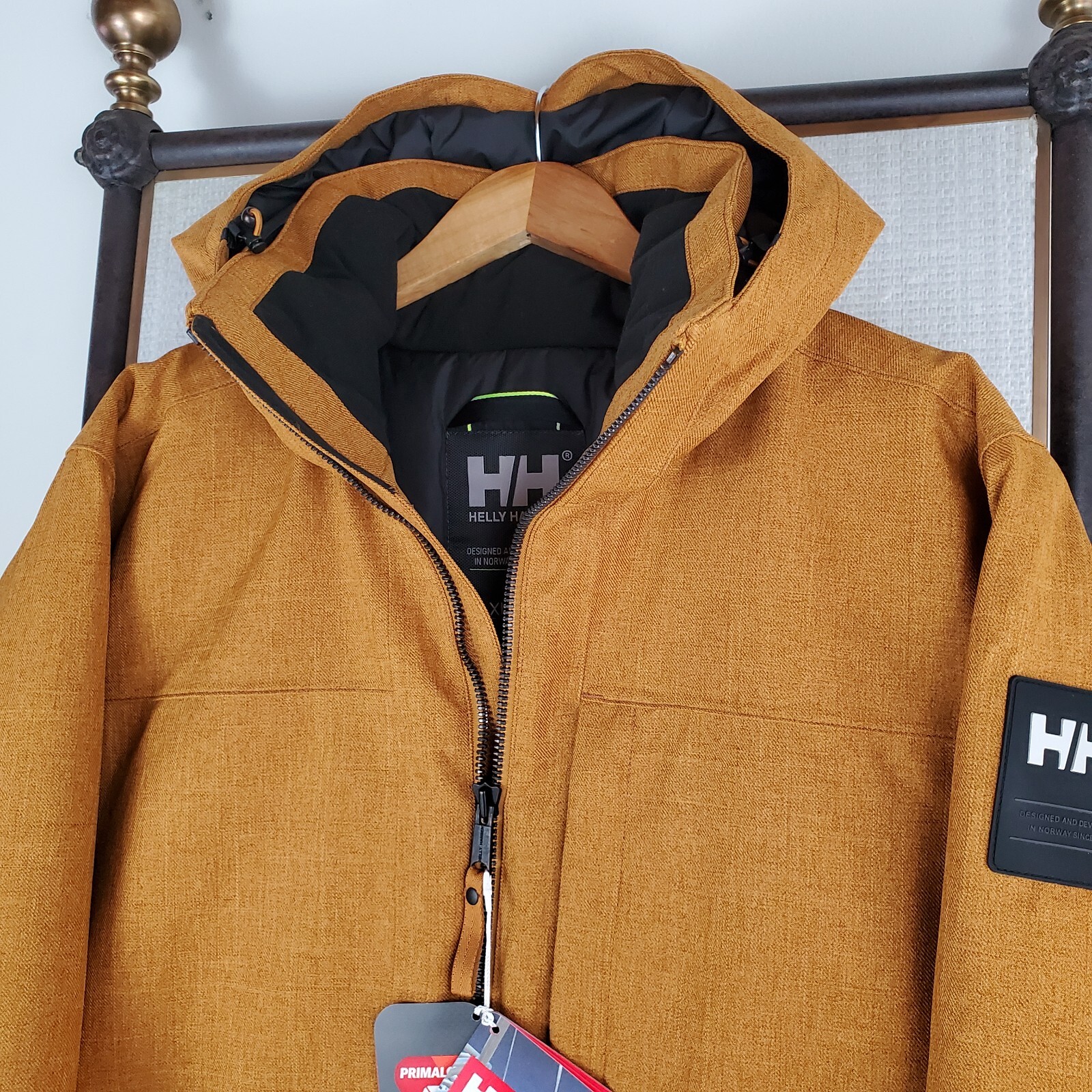 Pre-owned Helly Hansen $350  Size 2xl Mens Primaloft Insulated Waterproof Jacket Hooded In Beige