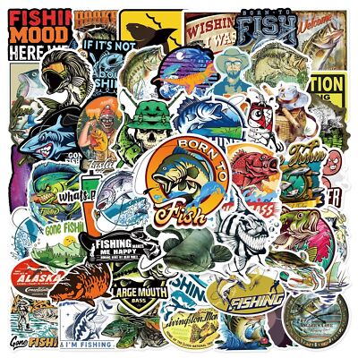   100 Stück Angeln / Camping/ Fische / Fishing Style Stickerbomb - Aufkleber
