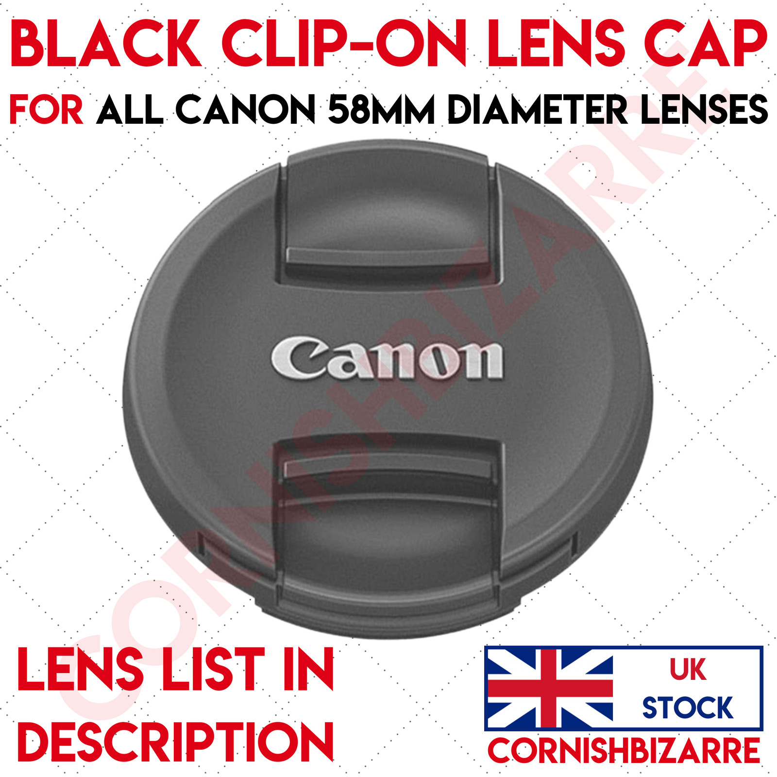 LENS CAP FITS Canon EF-S 18-55mm f/3.5-5.6 IS CAP FILTER THREAD COVER - UK STOCK