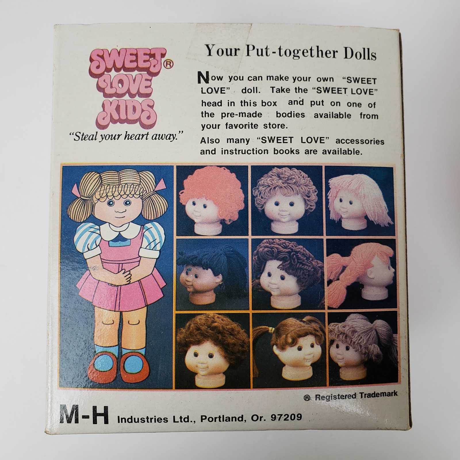 Sweet Love Kids Plastic Craft Doll Heads Yarn Hair Vintage 1980s Lot of 5