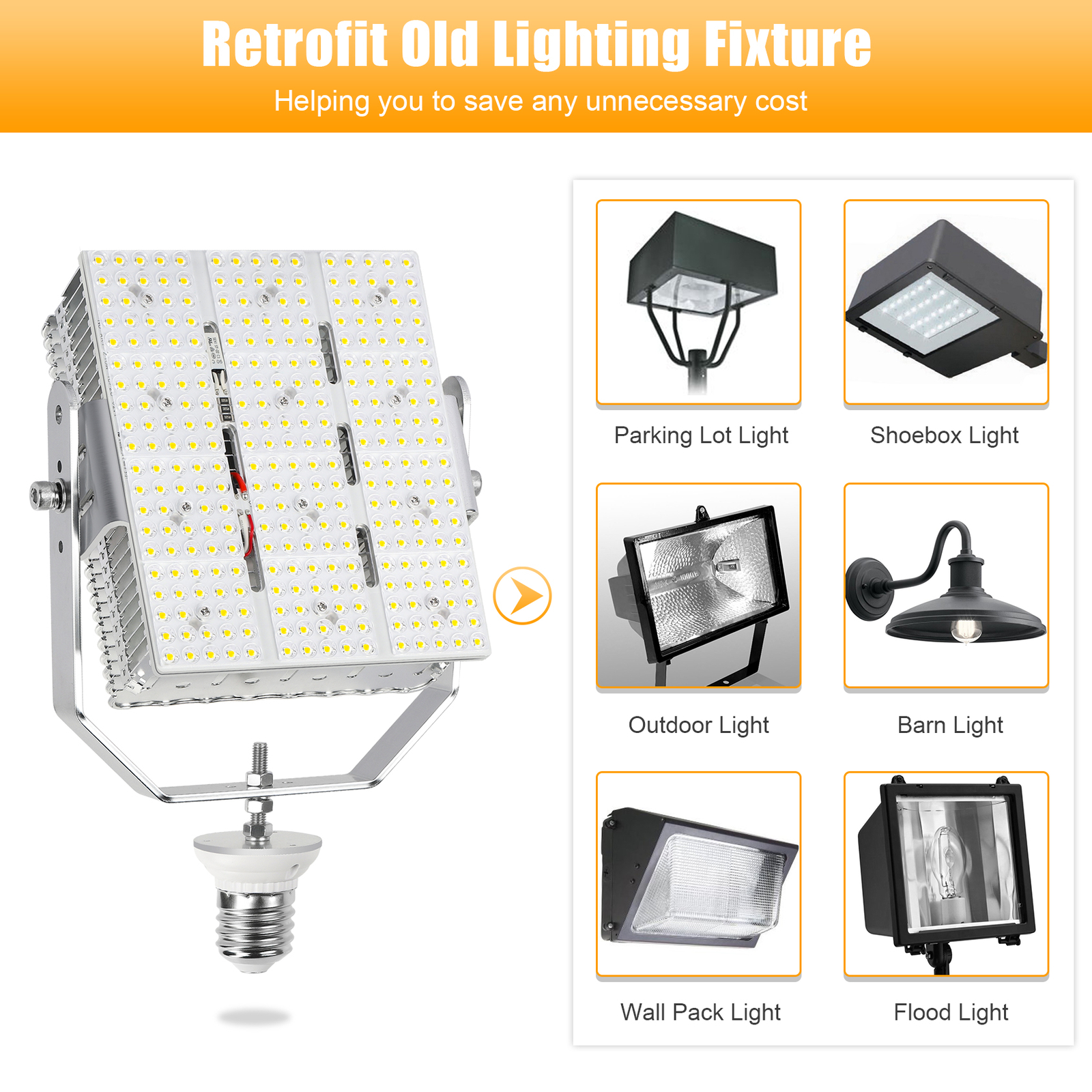 240W Shoebox LED Retrofit Kit For Outdoor Stadium Parking Lot Road Lights AC480V