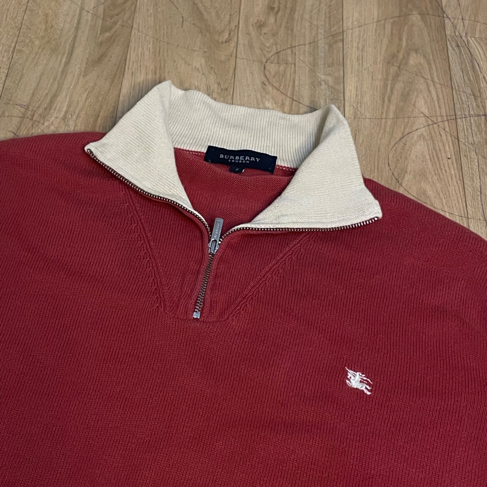 BURAERRY LONDON ウールポンチョ burberry london Sweater Pullover jumper cotton zip men red