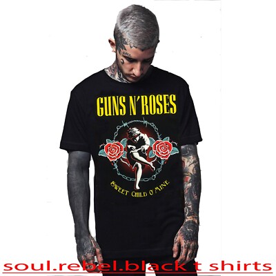 GUNS AND ROSES SWEET CHILD ON MINE HARD  ROCK BLACK T SHIRT MEN'S SIZES