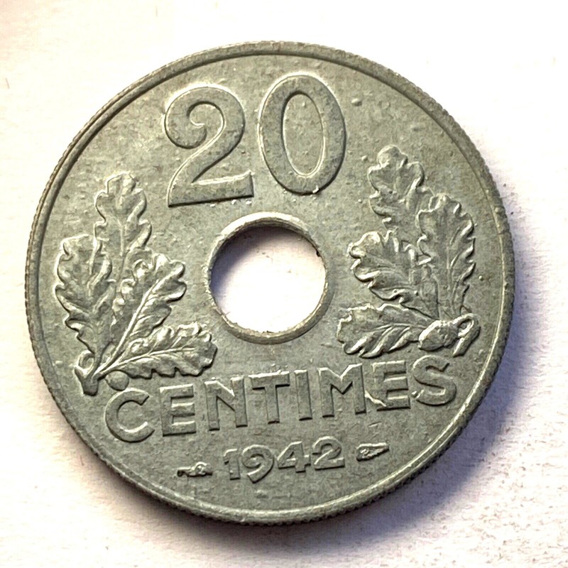 #8459 - 20 Centimes 1942 Sup Belle QualitÃ©