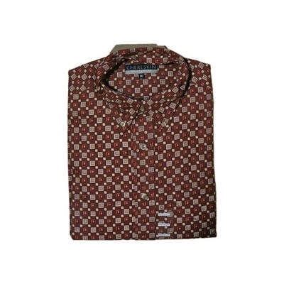 Chereskin Sportswear Shirt Small Red Geometric Pattern Button Down Y2K Era NOS