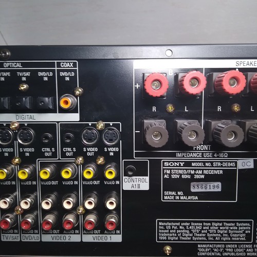 Sony STR DE845 5.1 Channel 100 Watt AM/FM