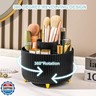 Cayxenful Pencil Holder For Desk,5 Slots 360°Degree Rotating Desk Organizers And Accessories,Desktop Storage Stationery Supplies Organizer, Cute Pencil Cup Pot For Office, School, Home (H-Black)