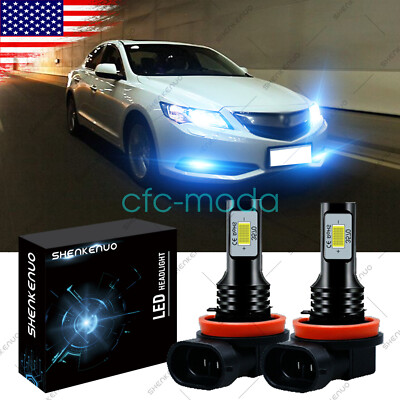 For Acura TSX TL ILX MDX RDX RL RSX ZDX 2X H11 8000K Ice Blue LED Fog Light Bulb