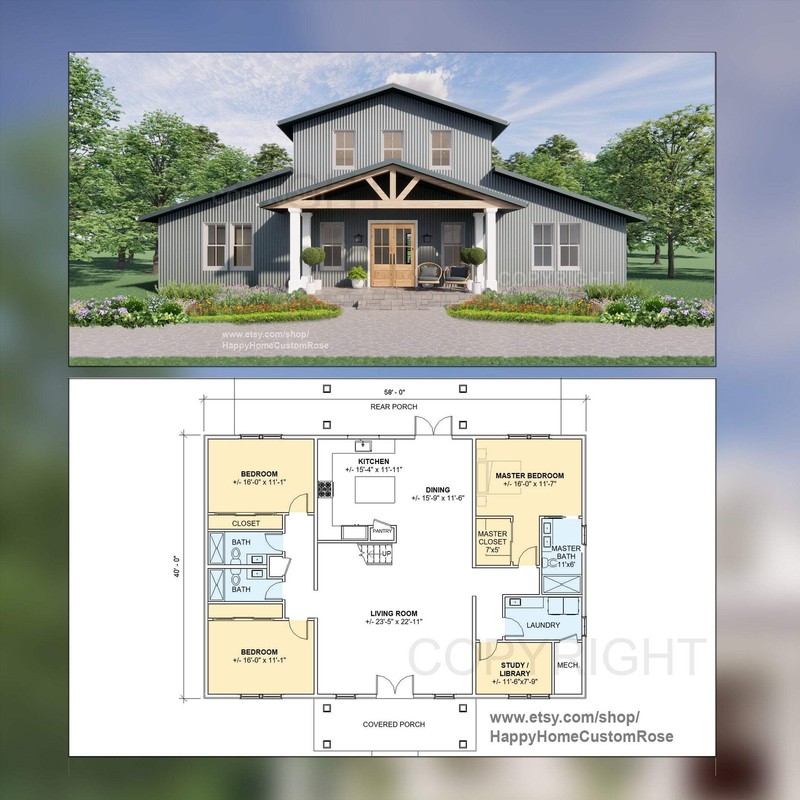 Hayloft Haven Two Story Monitor Style Barndrominium House Plans -