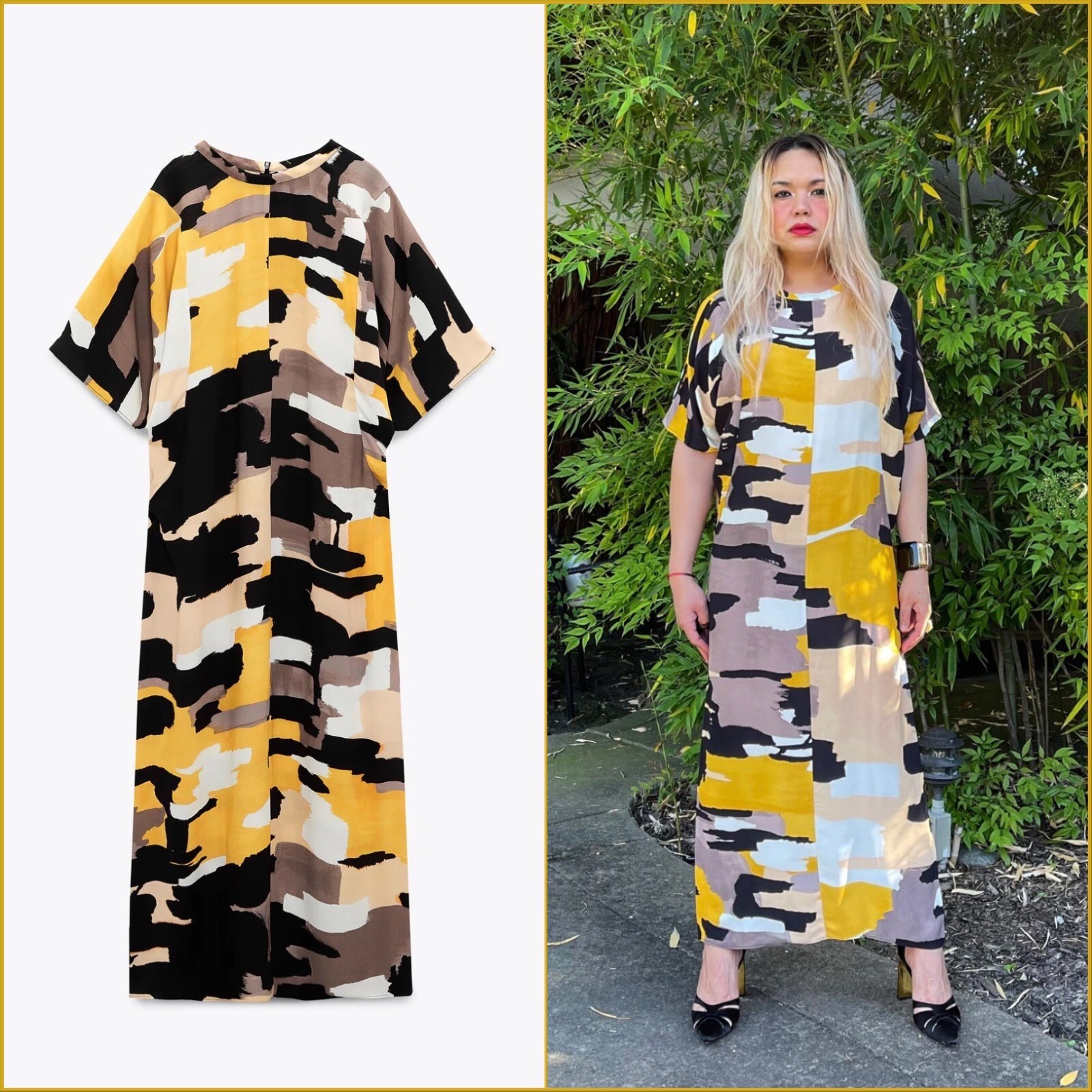 ZARA Woman Limited Edition Multicolor Printed MIDI Tunic