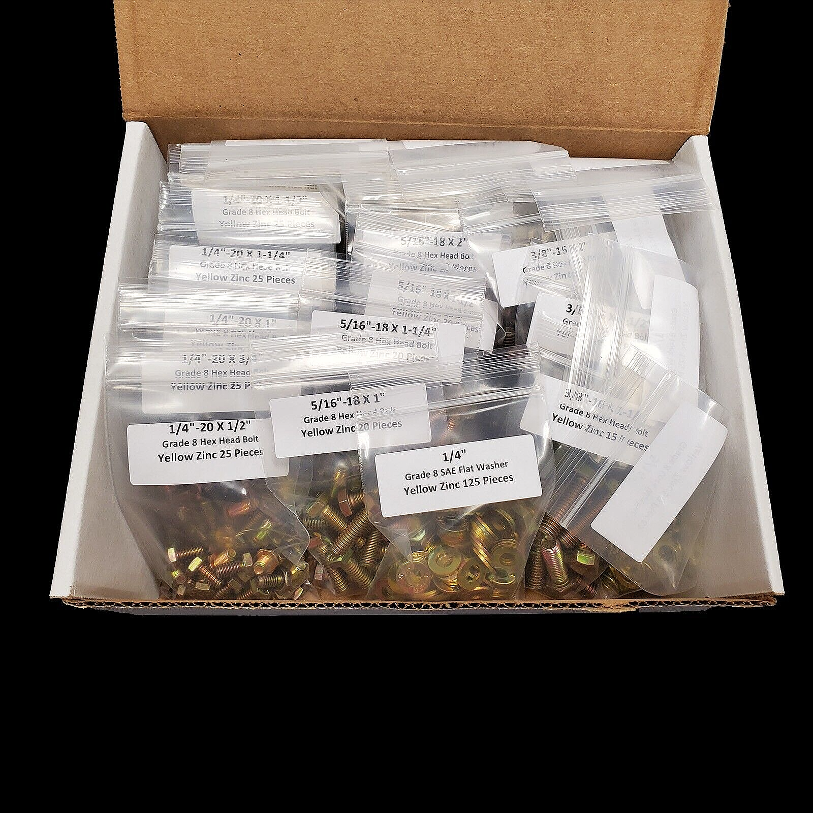 (1,120) Piece Grade 8 Hex Head Bolt / Washer / Nut Assortment Refill Kit #1R