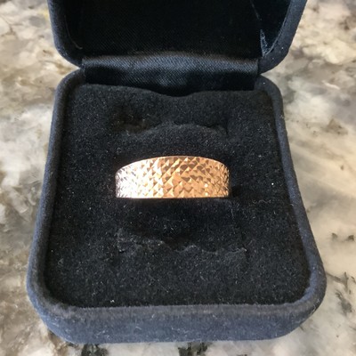 14 K Rose Gold Band Ring With Pattern