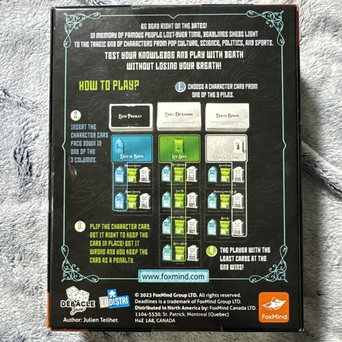 Trivia Game Deadlines 200 Characters Fox mind Birth Death Lifespan Julien Teilhe