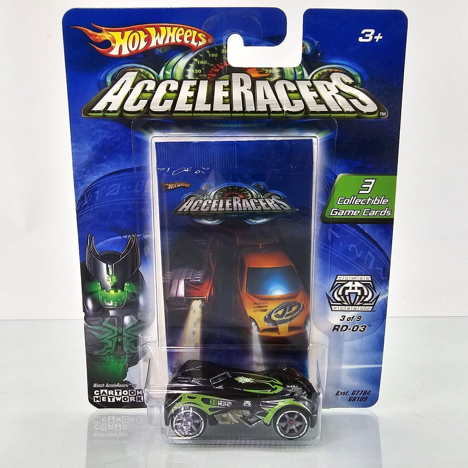 Acceleracers Rd-03 Racing Drones Black Green Cartoon Network 2004 New