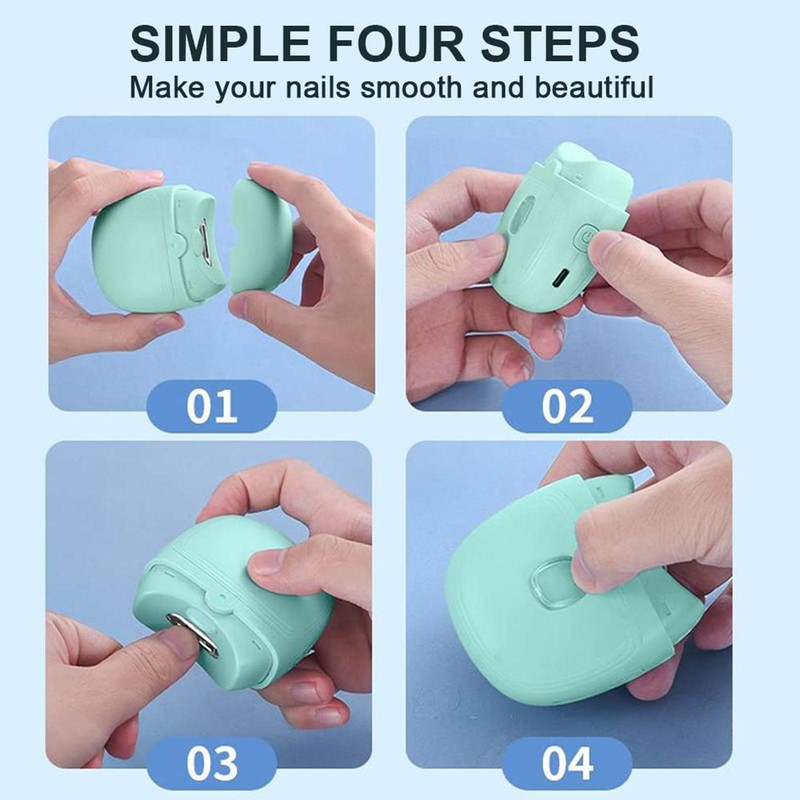 Automatic Nail Kids Electric Nail File For Kids 2-Speed With Light USB Rechargea