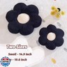 Kcvvcr Flower Pillow, Cute Daisy Decorative Pillow for Bed, Soft Home Decor Floor Seating Cushion (Black, 14.9 Inches)