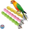 kathson Bird Perch Parrot Stand Cage Accessories Natural Wooden Stick Paw Grinding Rough-surfaced Chew Toy for Cockatiels,Cockatoo,Lorikeet,Conure,Parakeet 3 Pack (Random Color,7.9inch)