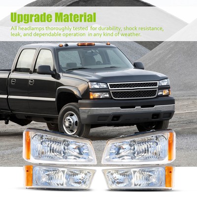 Pair Headlight for 2003-2007 Chevrolet Silverado 2003-2006 Avalanche 1500 2500