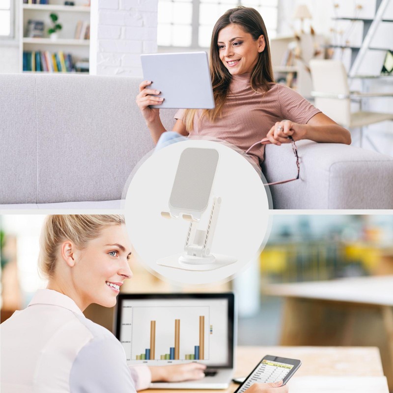 Metal Rotating Cell Phone Holder Foldable Desktop Mobile Phone Table Stand