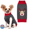 HRTTSY Dog Christmas Sweater Cute Reindeer Cat Puppy Sweaters Soft Warm Fall Winter Dogs Clothes Grey Ugly Xmas Pet Sweatshirt Knitted Doggie Vest Outfit for Small Medium Large Dogs(Grey,XS)