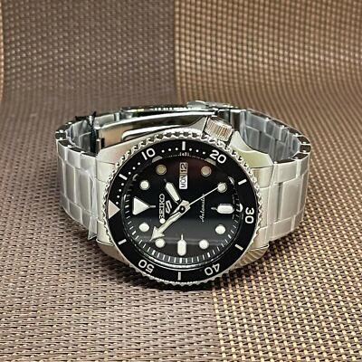 Pre-owned Seiko 5 Sports Srpd55k1 Automatic Superman Black Dial Bracelet Analog Men Watch