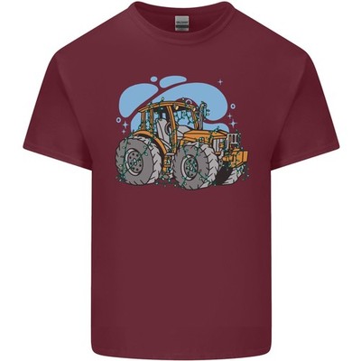 Camiseta De Algodón Ligera Para Hombre De Navidad Tractor Agricultor
