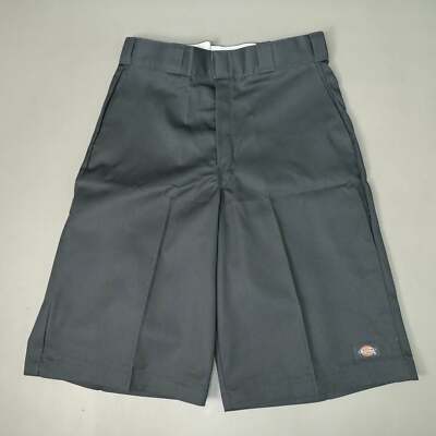 DICKIES Loose Fit Twill Work Shorts 13'' Inseam Men's Sz 32 Charcoal Grey 42283CH