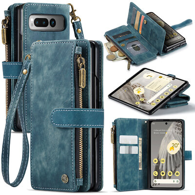 Flip Book Handy Wallet Leather Stand Case Cover WristStrap For Google Pixel Fold