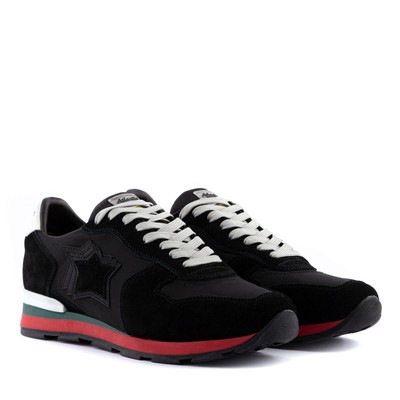 Pre-owned Atlantic Stars Low Shoes Antevoc Trainers Textile And Suede Black Man