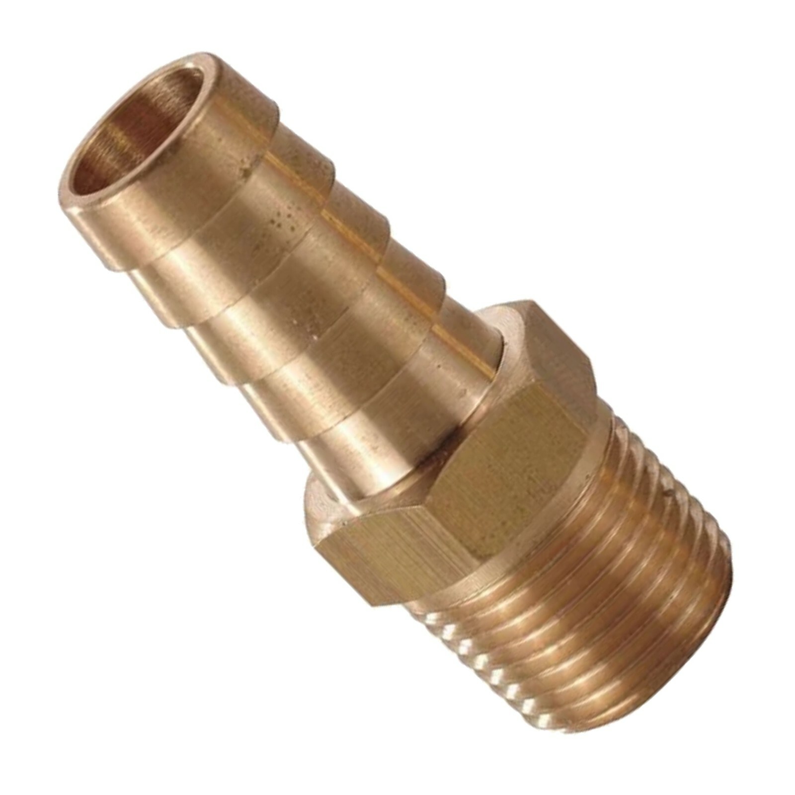 3/8" Brass Hose Barb Nipple X 1/4" Male NPT Threads for CO2, Gas, Air PACK OF 4