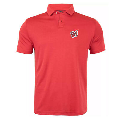 Levelwear Men's Washington Nationals Duval Performance Polyester Polo Red XL