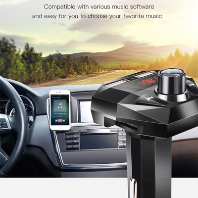 Car MP3 Player, Hands-free Bluetooth FM Transmitter, 5V / 2.1A USB Charger,