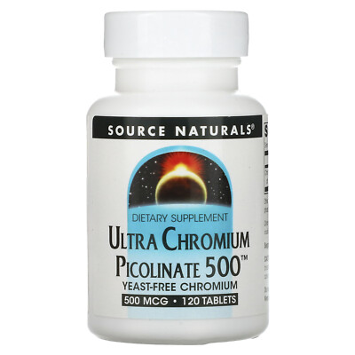 Source Naturals Ultra Chromium Picolinate 500 500 мкг 120 таблеток без молока,