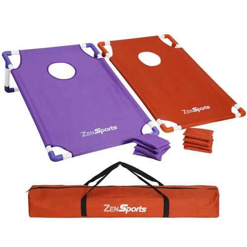 Collapsible Portable CornHole Toss Game Set With 8 Cornhole Bean Bags (3 x 2FT)