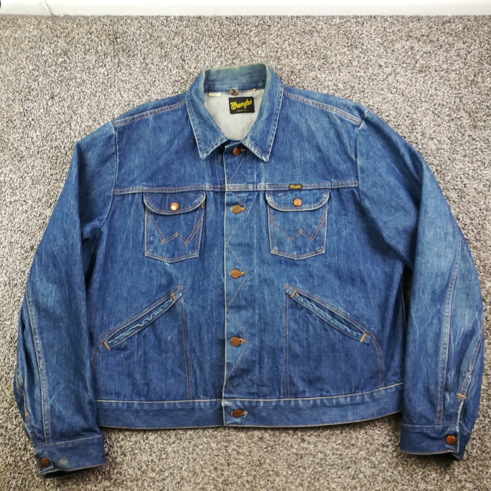 Vintage 70s Wrangler Jacket 124MJ Denim USA Made Trucker