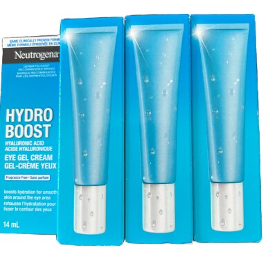3 NEUTROGENA HYDRO BOOST EYE GEL CREAM  0.5 FL OZ Each New In Box Pack Of 3