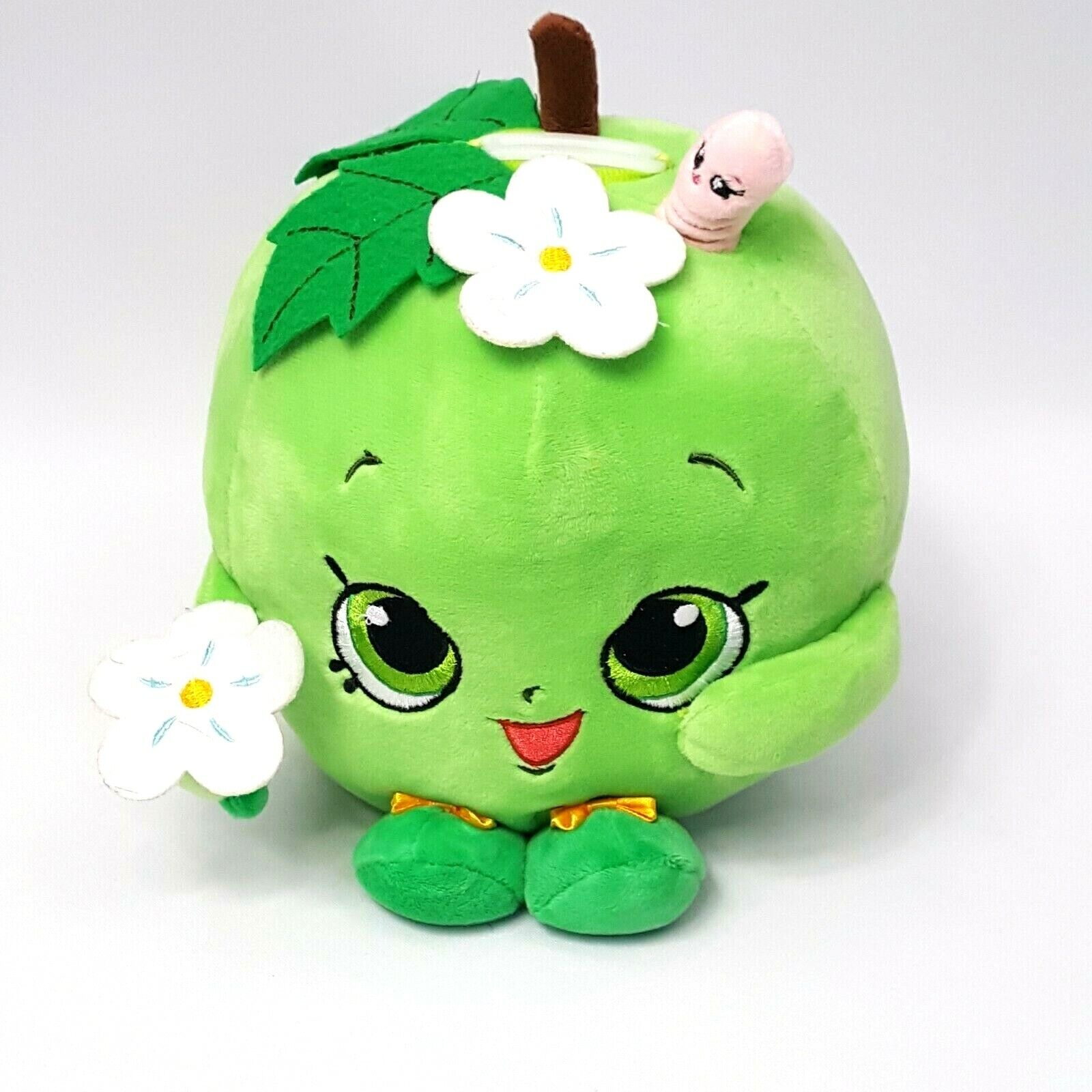 Shopkins Penny Bank Green Apple Plush Toy Flower Worm