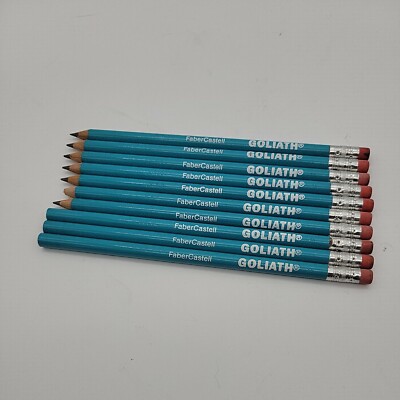 VTG Faber Castell Goliath Pencils with Erasers Lot of 10 -Kindergarten Thick NOS