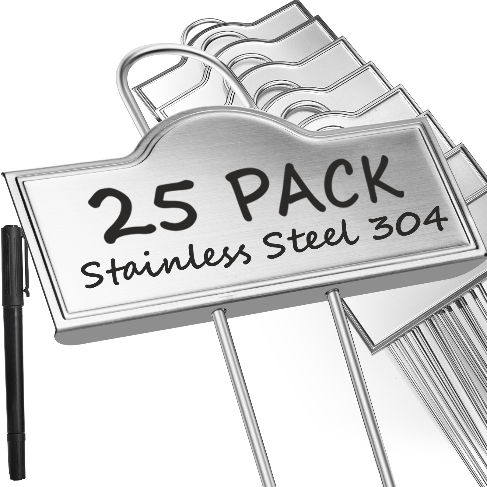 25pc Copper Plate Metal Plant Labels Garden Stake Tags Planting Gardening Marker