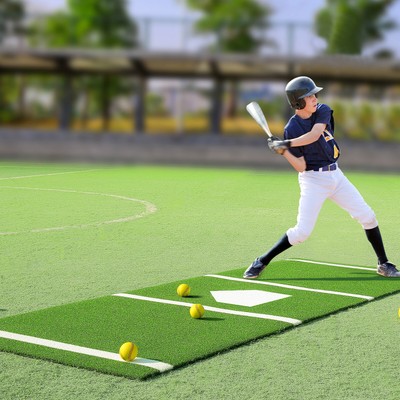 VEVOR 10'x3.8' Baseball Softball Hitting Batting Mat Indoor Outdoor Training
