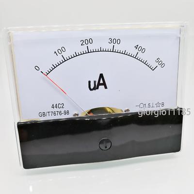 US Stock DC 500uA Class 1.5 Accuracy Analog Amperemeter Panel Meter Gauge 44C2
