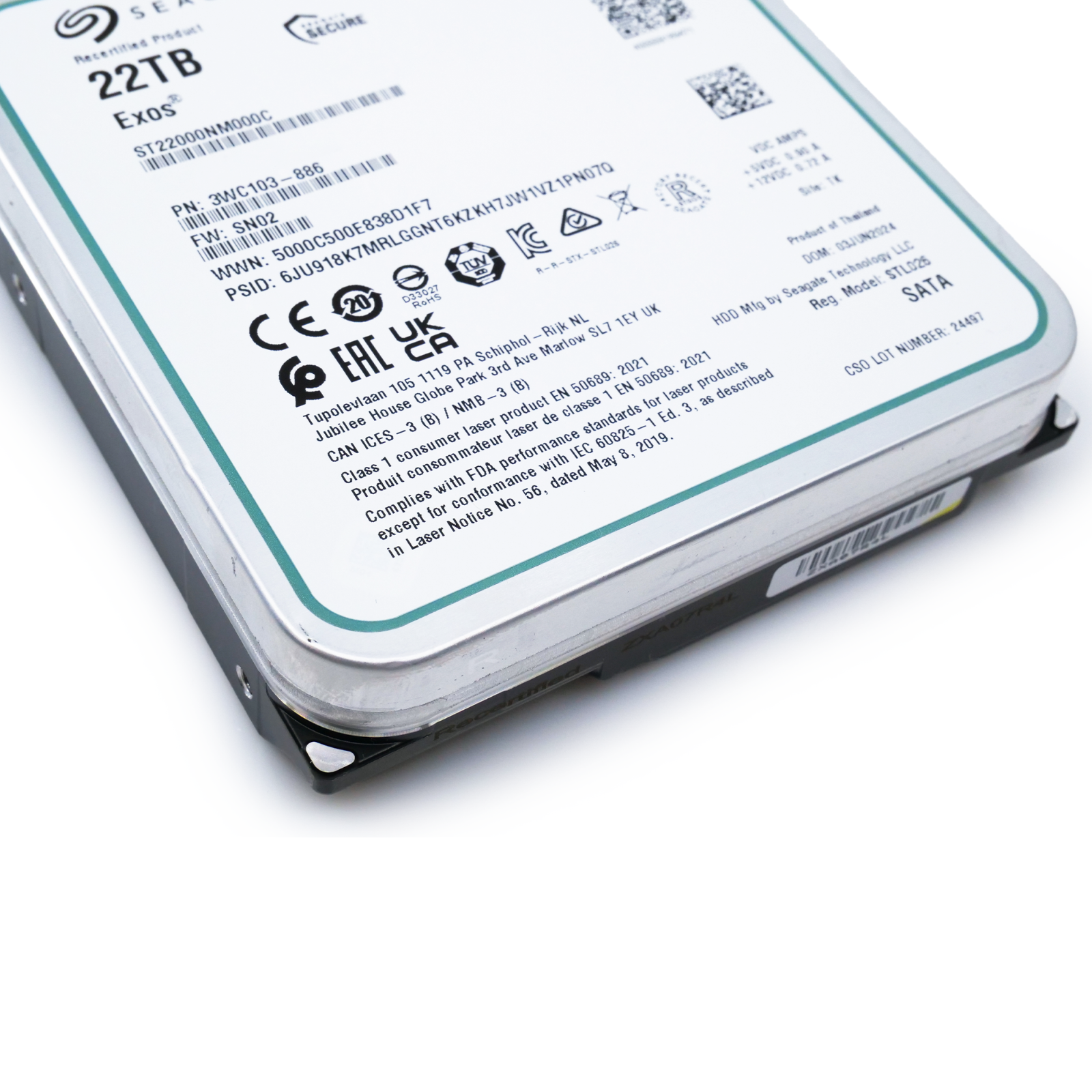 Seagate Exos 22TB 7.2K RPM SATA 6Gb/s 3.5in HDD - ST22000NM000C