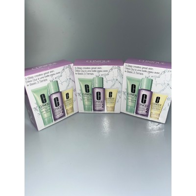 3X CLINIQUE 3-Step Creates Great Skin Set Type2 (Dry Combination)