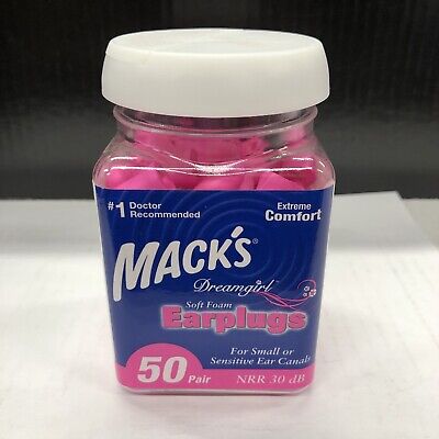 Mack's Dreamgirl Soft Foam Earplugs - 50 Pair -Pink -Small Ear Plugs For Noise